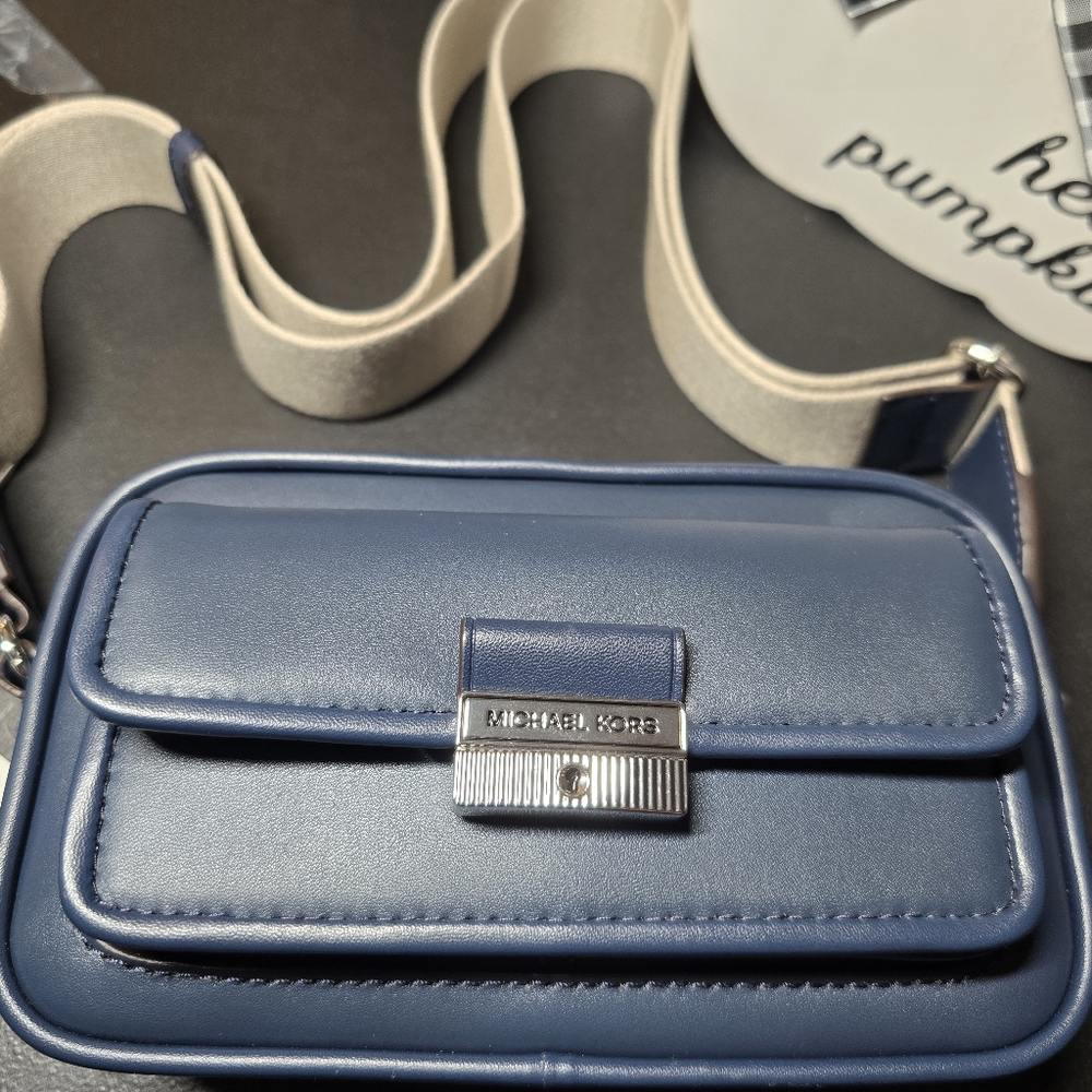 NWT Michael Kors Navy Crossbody OR Camera Bag